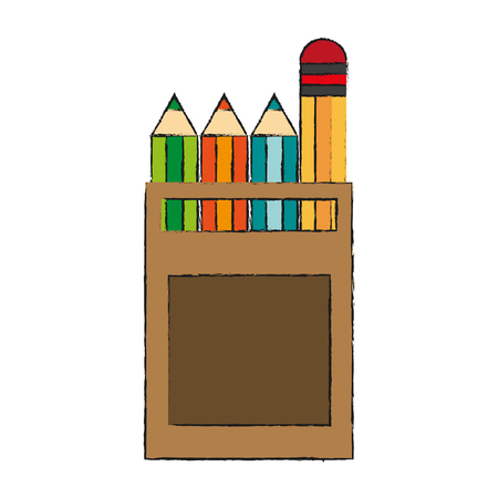 Pencils colors box icon vector illustration graphic designのイラスト素材