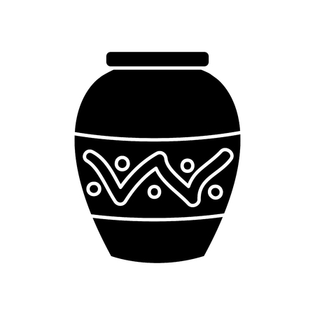 Decorative plant vase icon vector illustration graphic designのイラスト素材