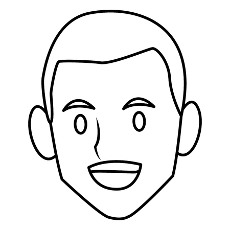 Man face smiling cartoon icon vector illustration graphic designのイラスト素材