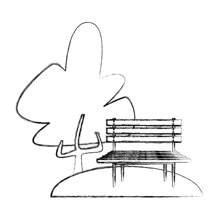 Chair in the park icon vector illustration graphic designのイラスト素材