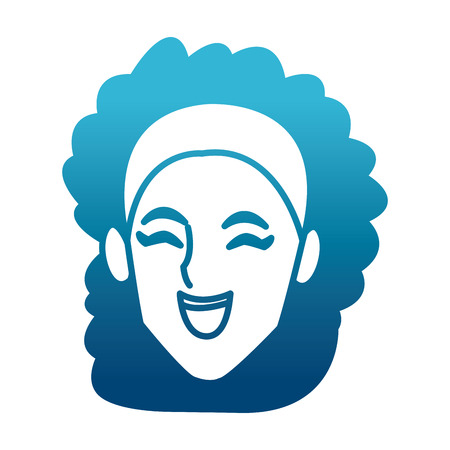Woman face smiling cartoon icon vector illustration graphic designのイラスト素材