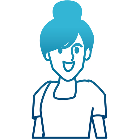 Woman profile smiling cartoon icon vector illustration graphic designのイラスト素材