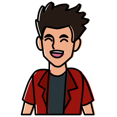 Man profile cartoon icon vector illustration graphic designのイラスト素材