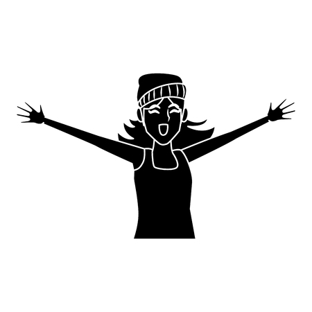 Woman happy cartoon icon vector illustration graphic designのイラスト素材