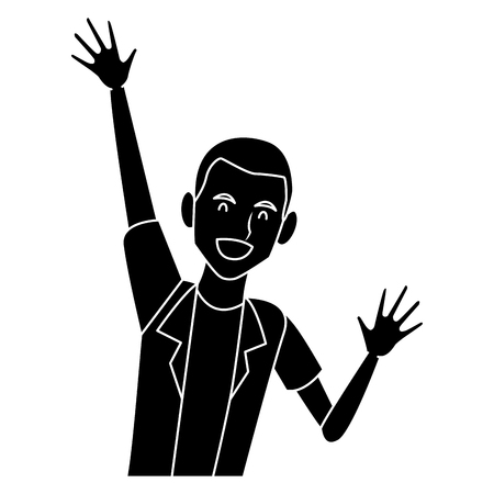 Man happy cartoon icon vector illustration graphic designのイラスト素材