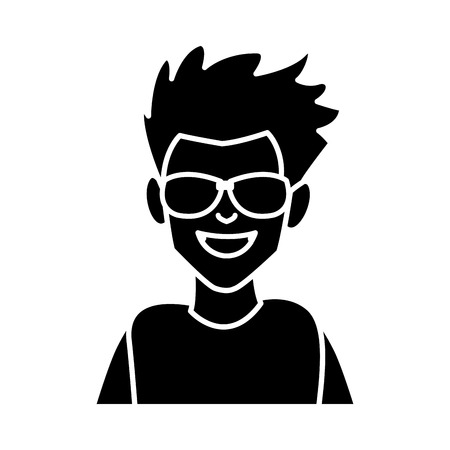 Man with sunglasses cartoon icon vector illustration graphic designのイラスト素材