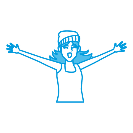 Woman happy cartoon icon vector illustration graphic designのイラスト素材