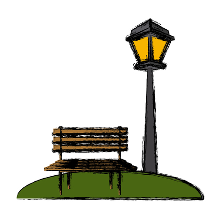 Chair and street light icon vector illustration graphic designのイラスト素材