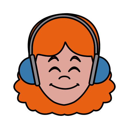 Woman with music headphones icon vector illustration graphic designのイラスト素材
