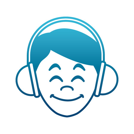 Man with music headphones icon. Vector illustration graphic design.のイラスト素材