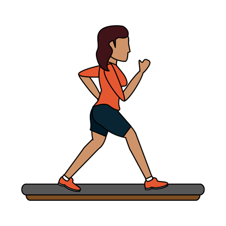Woman running cartoon icon vector illustration graphic designのイラスト素材