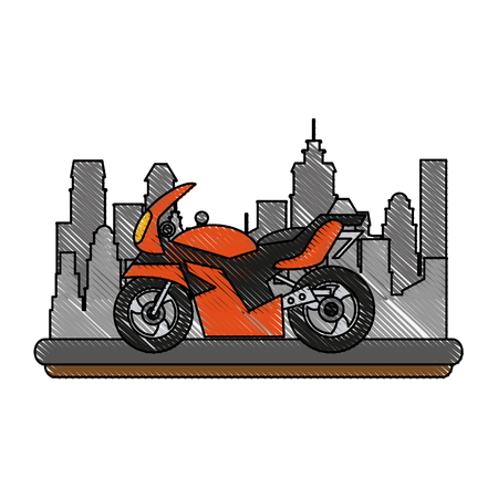Sport racing motorcycle icon vector illustration graphic designのイラスト素材
