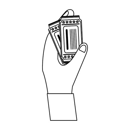Hand with tickets icon vector illustration graphic designのイラスト素材