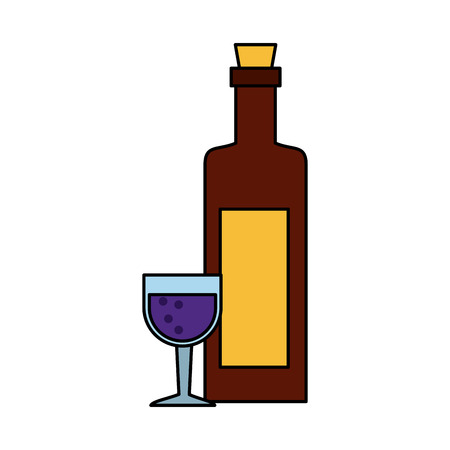 Wine bottle and cup icon vector illustration graphic designのイラスト素材