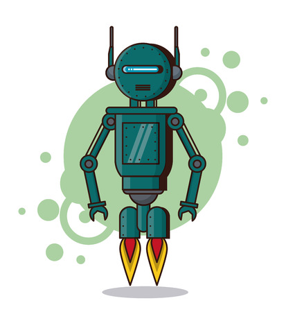 Robot funny cartoon icon illustration graphic design.のイラスト素材
