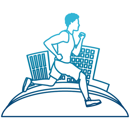 Man running at city icon vector illustration graphic designのイラスト素材