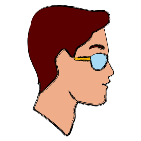 Man head with sunglasses icon vector illustration graphic designのイラスト素材