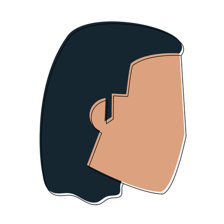 Woman head silhouette icon vector illustration graphic designのイラスト素材