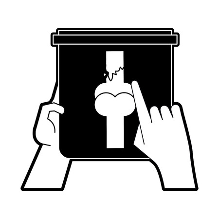 Hand holding X ray bones icon vector illustration graphic designのイラスト素材