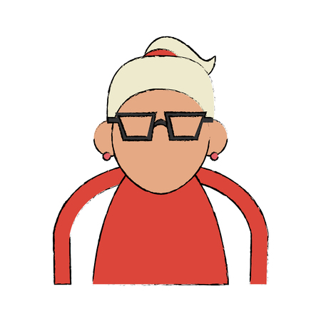 Cute grandmother cartoon icon vector illustration graphic designのイラスト素材