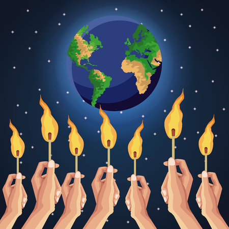 Earth hour design icon vector illustration graphicのイラスト素材