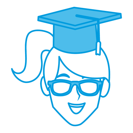 Student woman with graduation hat icon vector illustration graphic designのイラスト素材