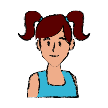 Woman face smiling cartoon icon vector illustration graphic designのイラスト素材