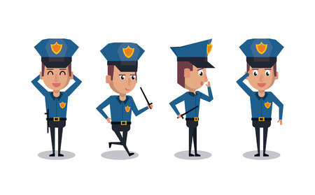 Police officer icons cartoon icon vector illustration graphic.のイラスト素材