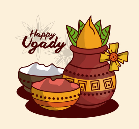 Happy Ugadi design icon vector illustration graphic designのイラスト素材