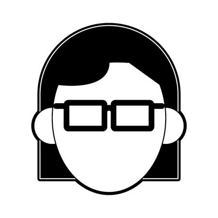Woman with glasses cartoon icon vector illustration graphic designのイラスト素材