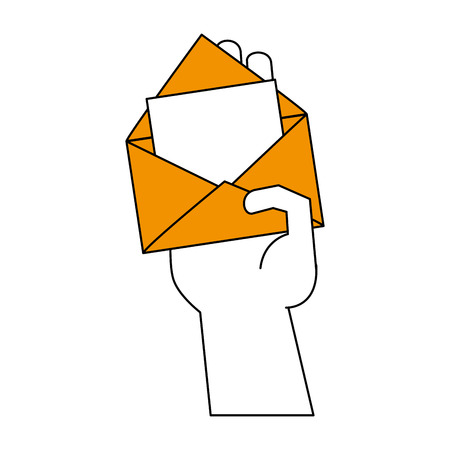 Hand with mail open icon vector illustration graphic designのイラスト素材