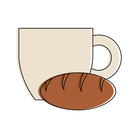 Coffee and bread icon vector illustration grahic designのイラスト素材