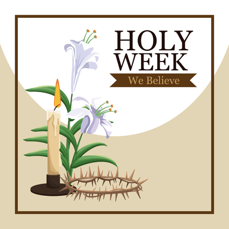 Holy week catholic tradition icon vector illustration graphic designのイラスト素材