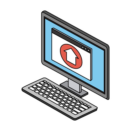 Desk computer technology icon vector illustration graphic designのイラスト素材