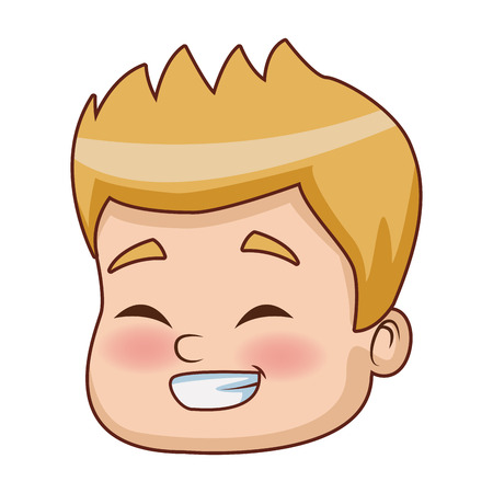 Cute boy face cartoon icon vector illustration graphic designのイラスト素材