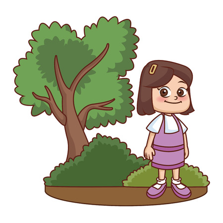 Little girl at park cartoon icon vector illustration graphic designのイラスト素材