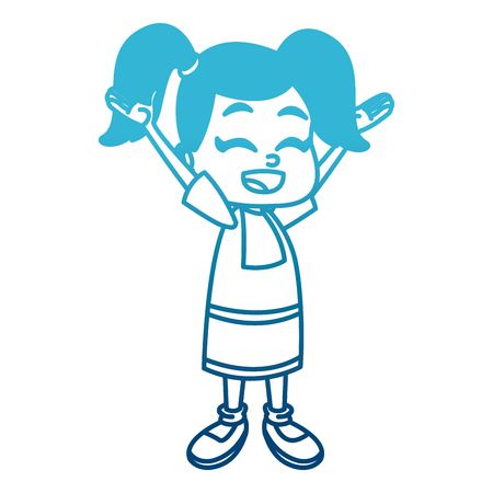 Cute school girl cartoon icon vector illustration graphic designのイラスト素材