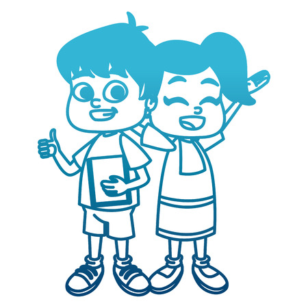 Little school kids cartoon icon vector illustration graphic designのイラスト素材