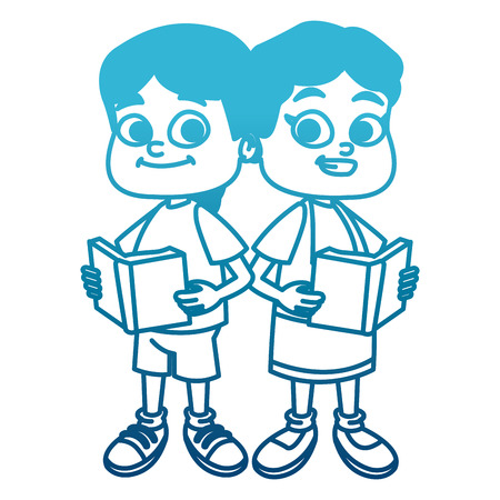 Little school kids cartoon icon vector illustration graphic designのイラスト素材