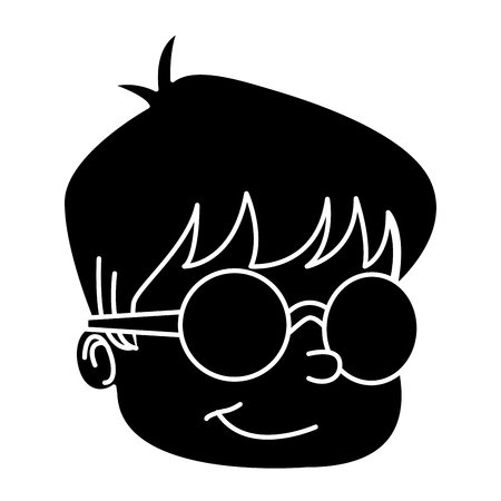 School boy with glasses icon vector illustration graphic designのイラスト素材