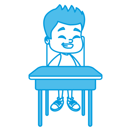 School boy on desk cartoon icon vector illustration graphic designのイラスト素材