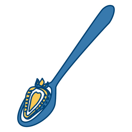 Strawberry on spoon icon vector illustration graphic designのイラスト素材