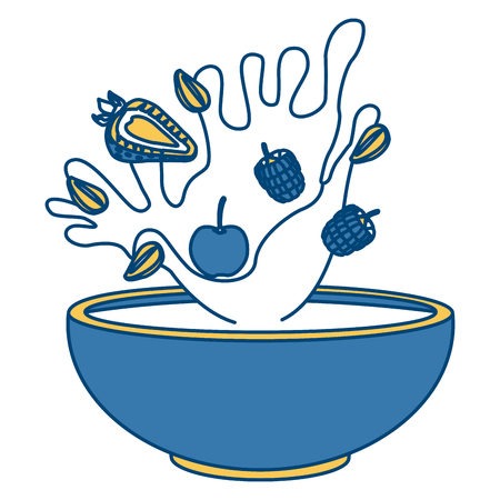 Cereal and milk bowl icon vector illustration graphic designのイラスト素材