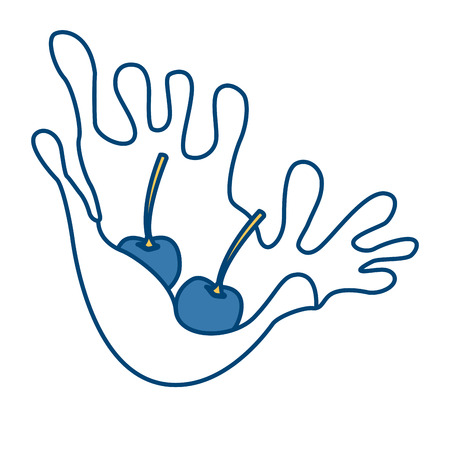 Cherry milk splash icon vector illustration graphic designのイラスト素材