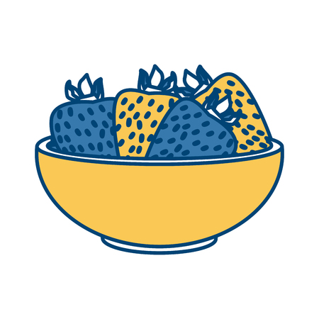 Strawberries on bowl icon vector illustration graphic designのイラスト素材