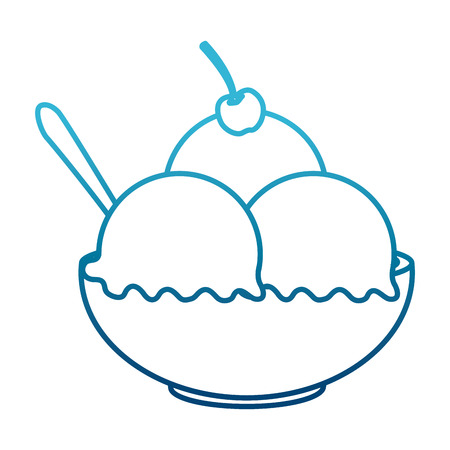Ice cream bowl icon vector illustration graphic designのイラスト素材