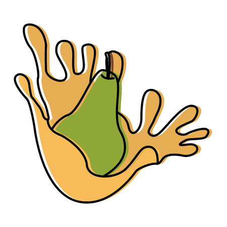 Pear milk splash icon vector illustration graphic designのイラスト素材