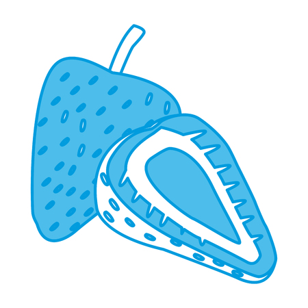 Strawberry half cut icon vector illustration graphic designのイラスト素材