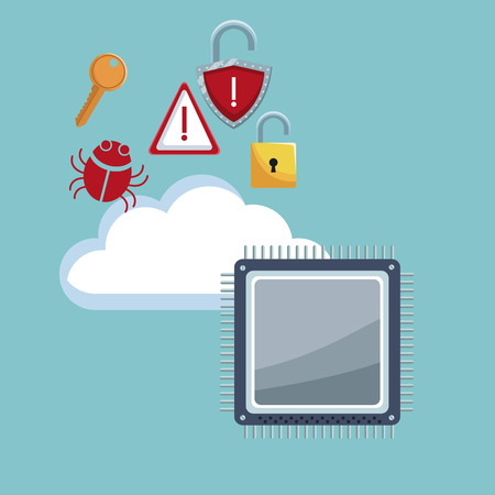 Cyber security icons icon vector illustration graphic designのイラスト素材
