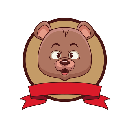 Bear head cartoon icon vector illustration graphic designのイラスト素材